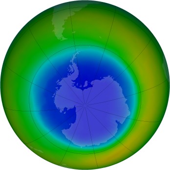 Antarctic ozone map for 1989-09